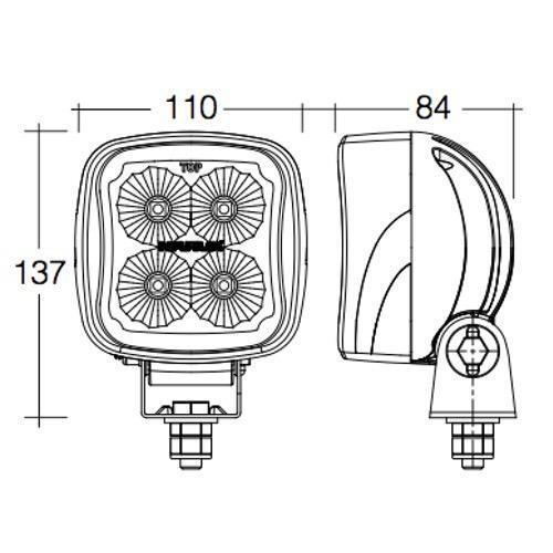 9-64V L.E.D Work Lamp Flood Beam - 2000 Lumens (White)